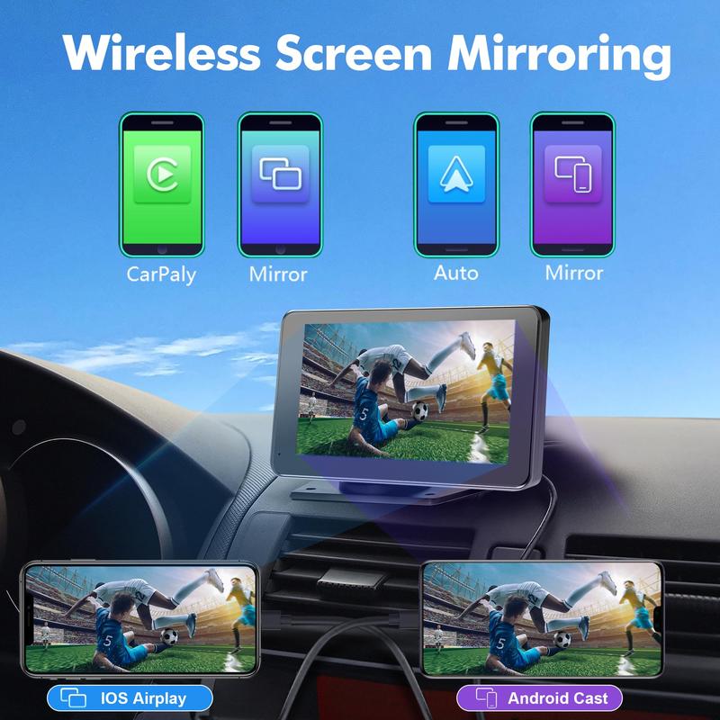 2025 Wireless CarPlay Screen – Portable Display for iPhone & Android