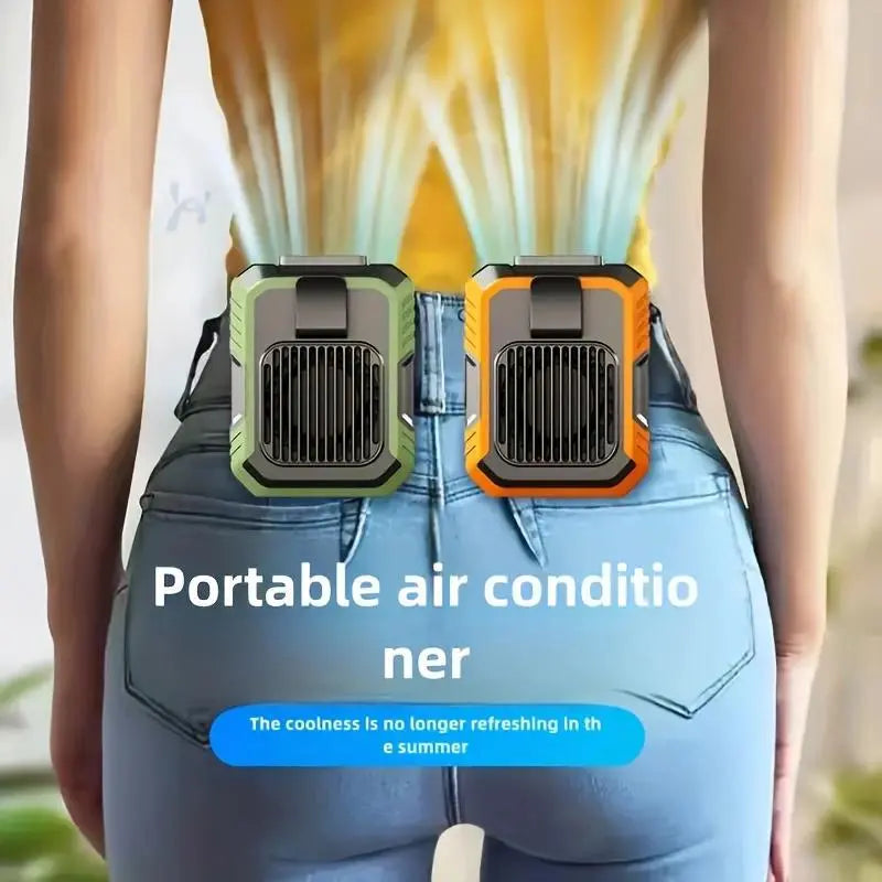Portable Waist Fan w/ 3 Speeds & LED 🌬️🔋